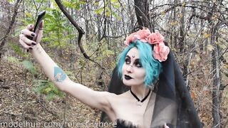 Halloween Cosplayes bige popó lyukba tolva