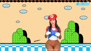 Sisi Rose gigantikus popós cosplayje super mario makerben lyuk squirt órással
