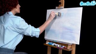 Ryan Keely bob ross cosplayban festés óráján megvadul a termetes didkós milf