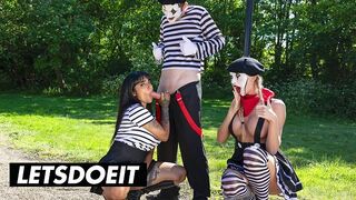Sexy Street Mimes bemutatja: Csábító édeshármas gigantikus mellekkel és óriási farkakkal a LetsDoeIt csatornán